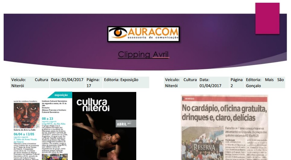 Na mídia em Abril