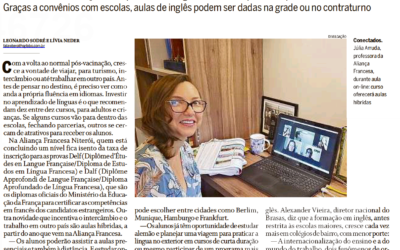 Aliança Francesa Niterói é notícia no jornal O Globo